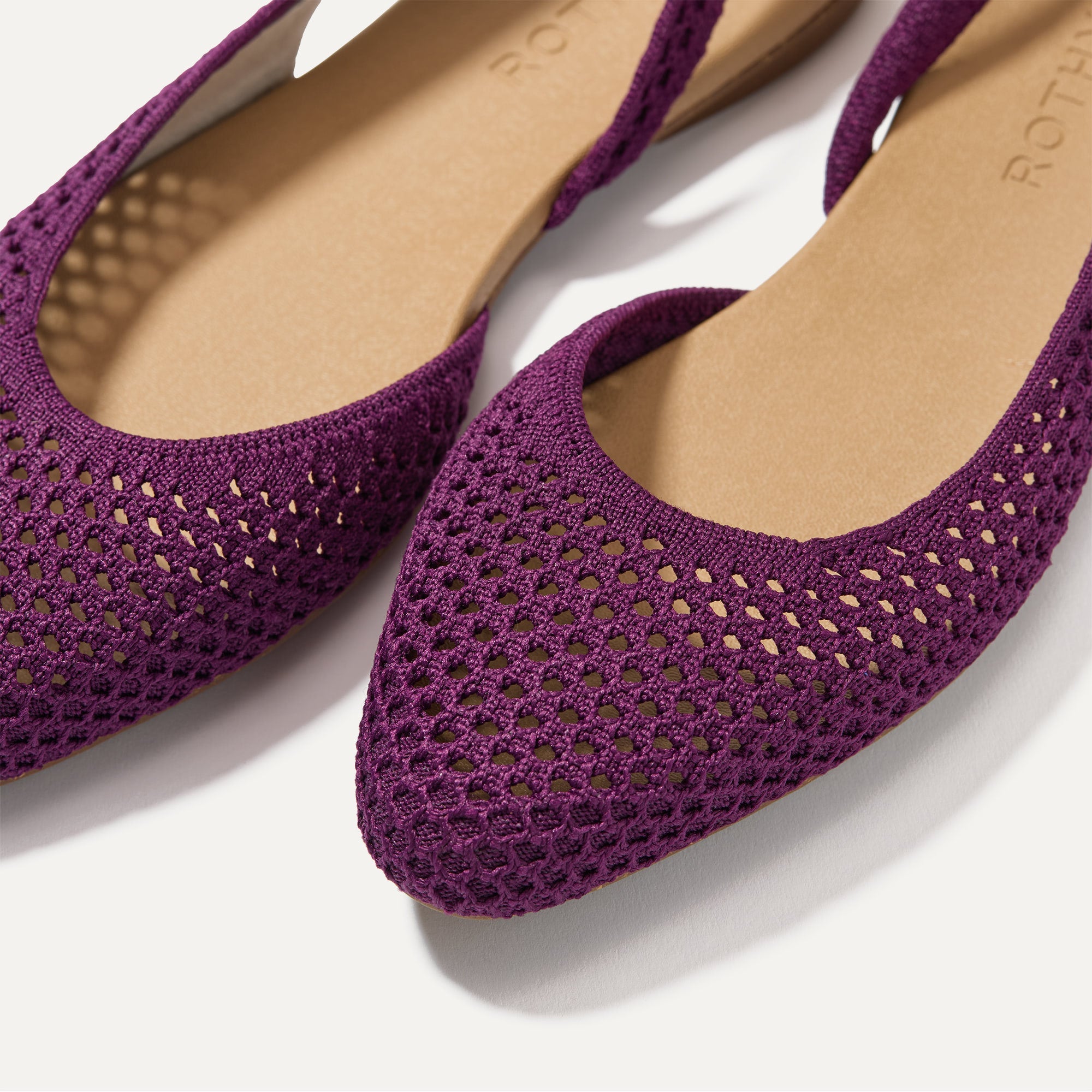 The Almond Slingback - Plum Mesh - Image 2