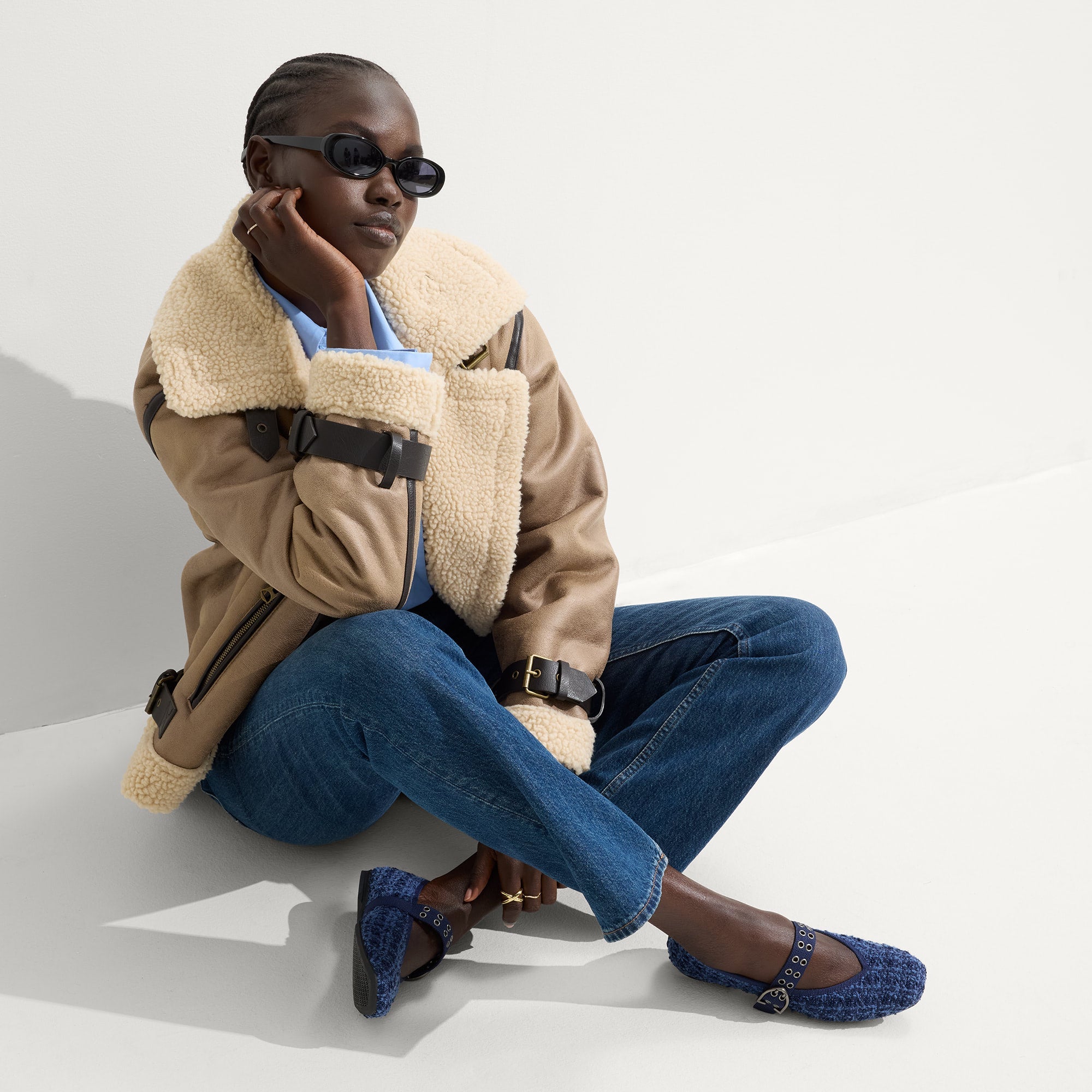 The Max Buckle Mary Jane - Blue Tweed - Image 4